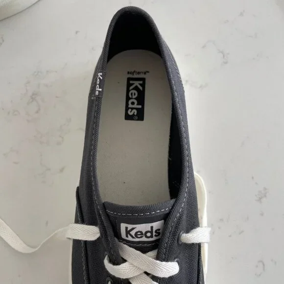 Keds Champion Lace Up Canvas Casual Sneakers w Softerra Black + White Sz 10 NWT - Picture 9 of 10